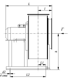 Технические характеристики вентиляторов радиальных ВР 80-75. Конструктивная схема